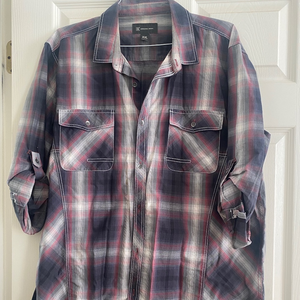 Plaid button down shirt
